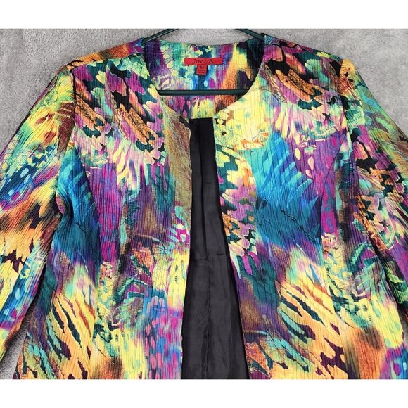 Joni B. Jacket Womens Medium Multicolored Open Front Long Sleeve Vintage Blazer - Picture 7 of 12